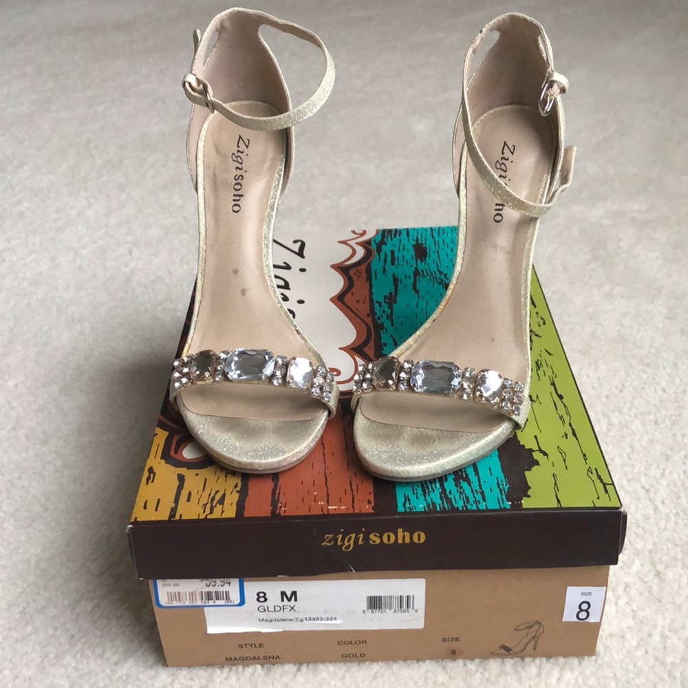 Gold MAGDALENA heels by ZIGI SOHO